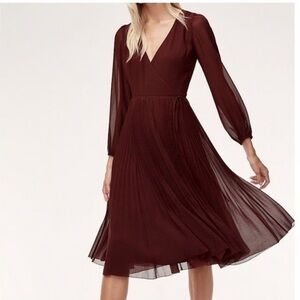 Aritzia Wilfred Burgundy Wrap Dress